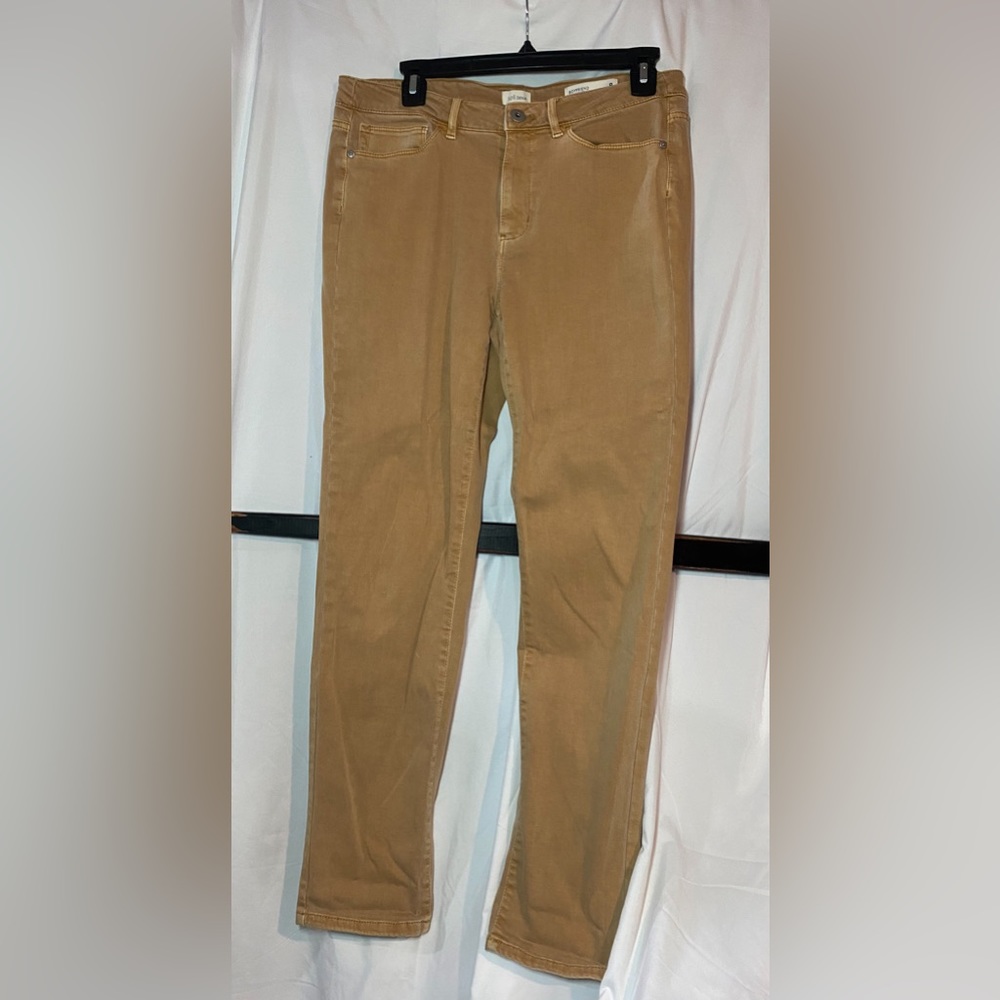 J Jill tan jeans boyfriend straight leg ankle